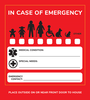 in case of emergency stickers
