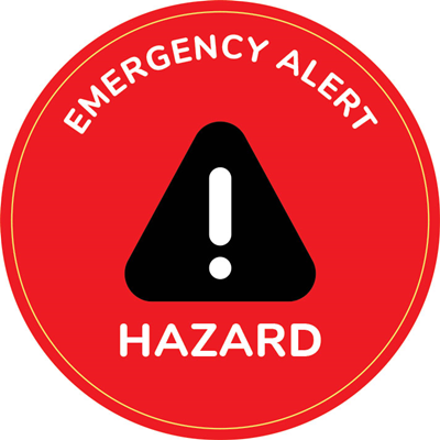 Hazard Emergency Alert Sticker - Circle