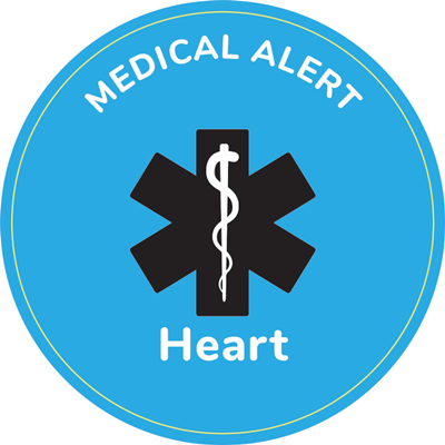 Heart Medical Alert Sticker - Circle