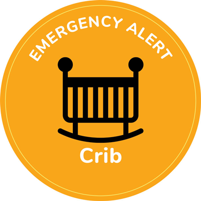 Crib Emergency Alert Sticker - Circle