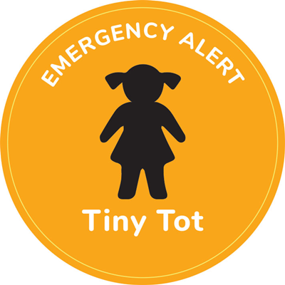 Tiny Tot Emergency Alert Sticker - Circle