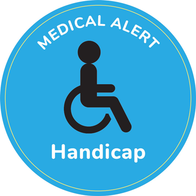 Handicap Medical Alert Sticker - Circle
